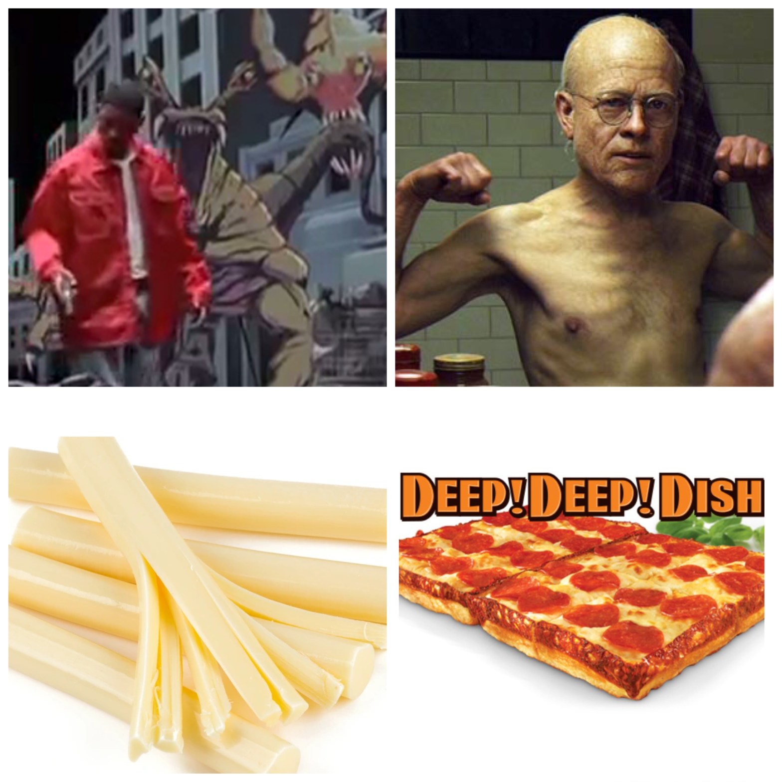 Will Smith at the shooting range in Men In Black. Old-bodied Benjamin Button flexing in the mirror. String Cheese. And Little Caesar's Deep! Deep! Dish pizza. All this will make sense when you listen to our podcast about Episode 207 of Family Matters.