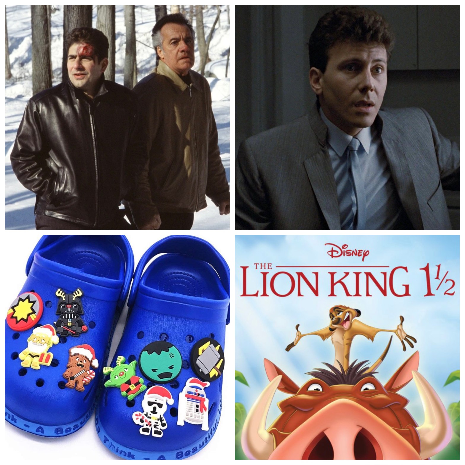 The Sopranos episode Pine Barrens, Paul Resier in Aliens, Croc Charms, and The Lion King 1 1/2.