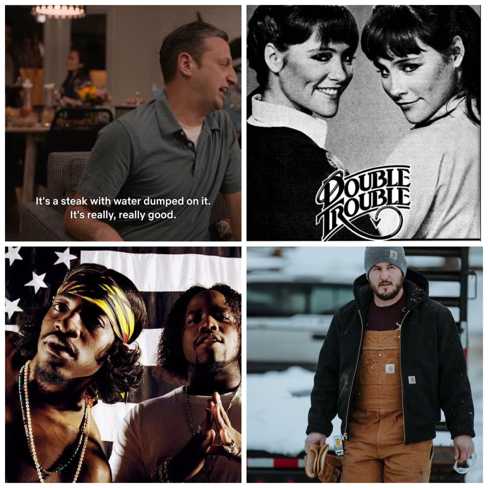 Sloppy Steaks, Double Trouble, OutKast, and Carhartt.