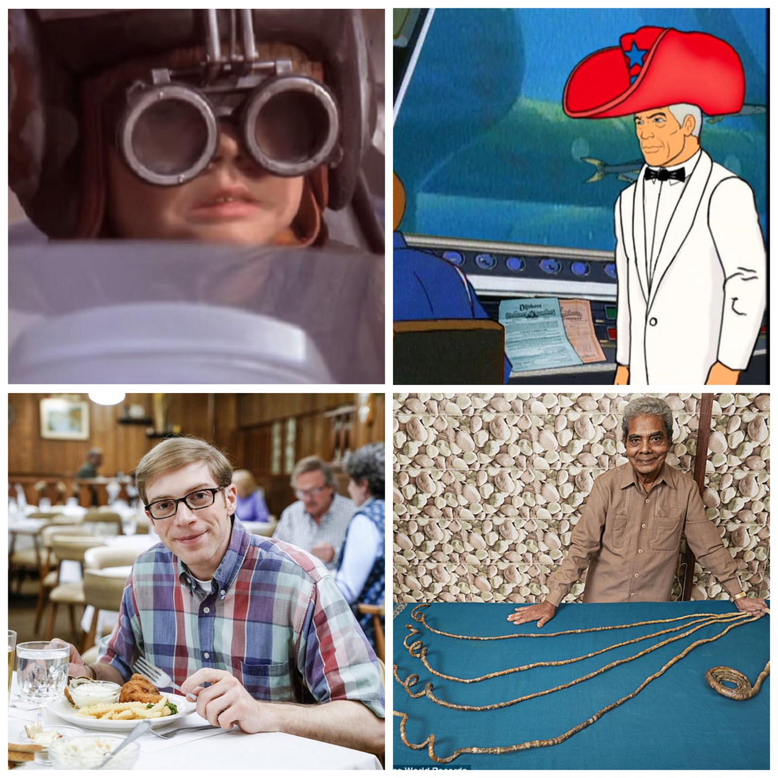 Jake Lloyd as Anakin Skywalker, Captain Murphy from Sealab 2021, Joe Pera, and the longest fingernail Guinness World Record holder.