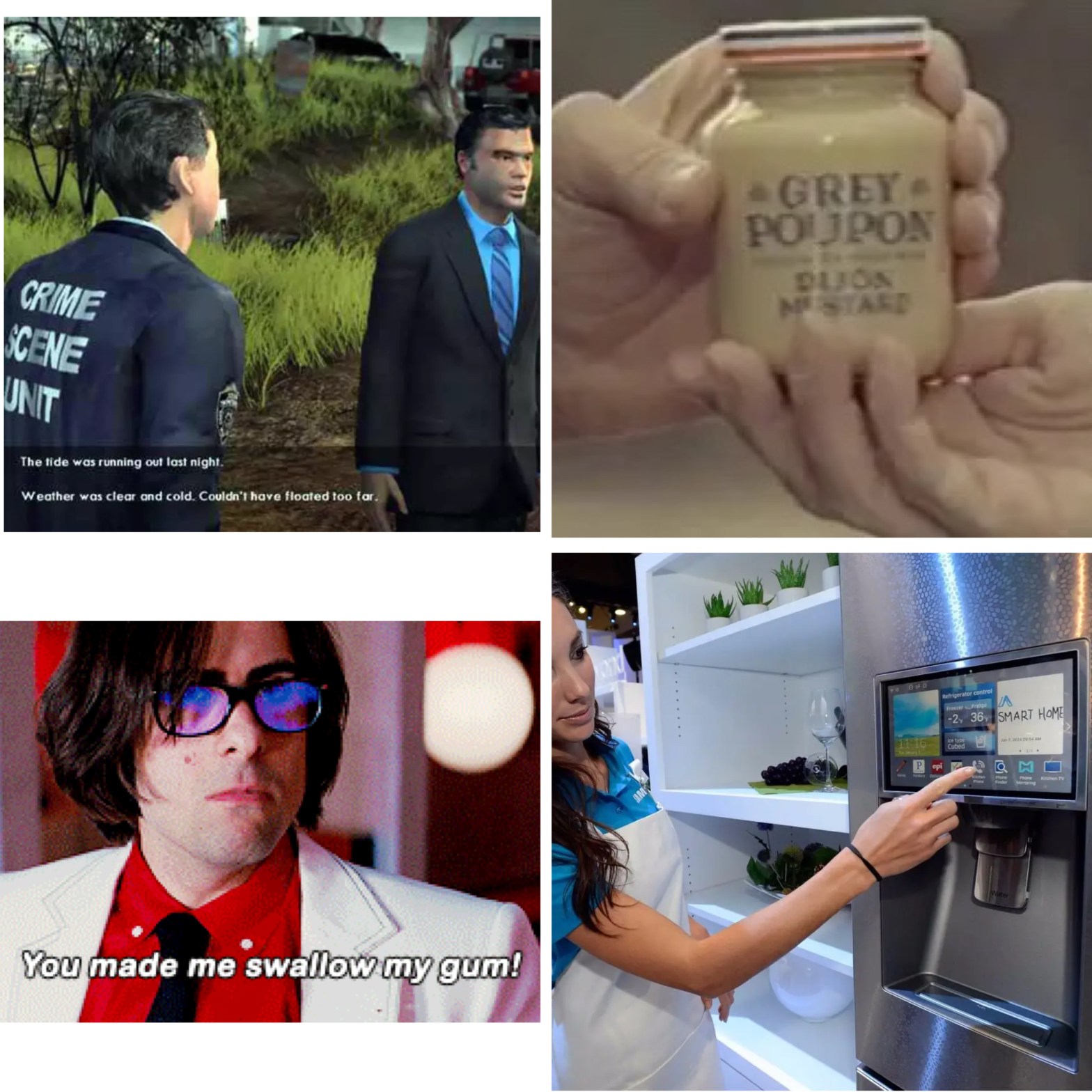 The Law & Order: Criminal Intent video game, the Grey Poupon commercial, the Scott Pilgrim vs. the World movie, and a Smart Refrigerator.