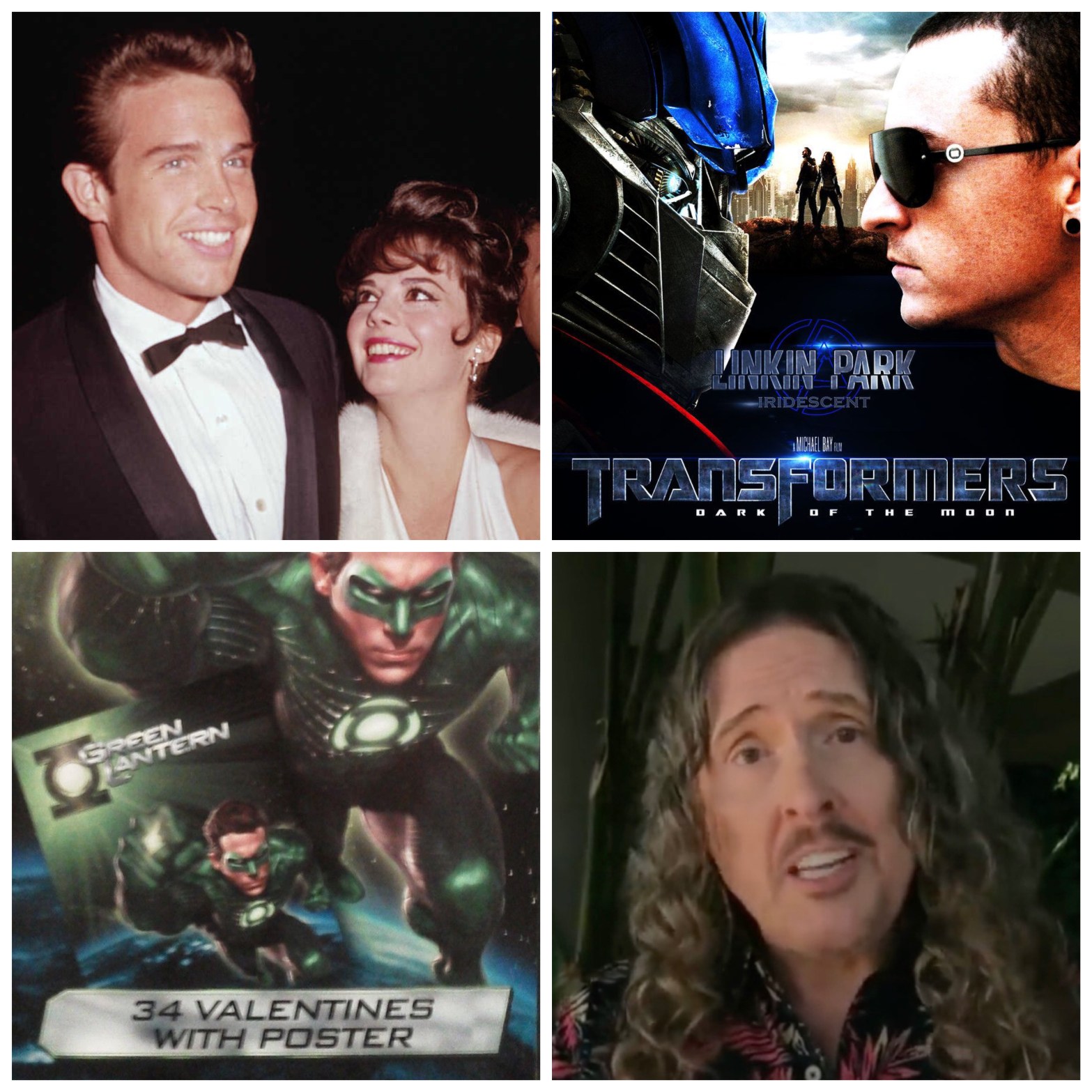 Warren Beatty and a famous starlet. Optimus Prime and Chester Bennington. Green Lantern Valentines. Weird Al's Spotify message.