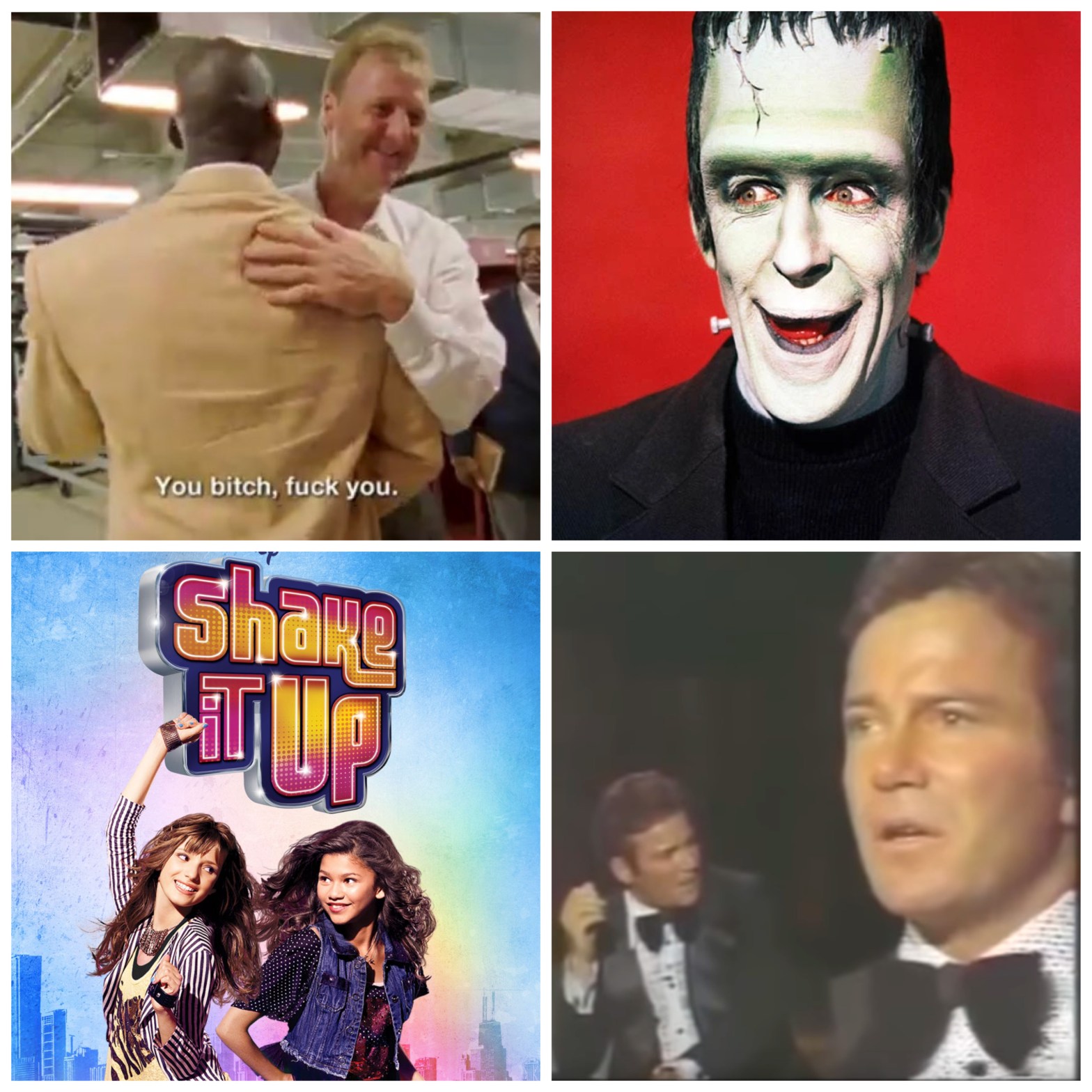 Michael Jordan trash talking Larry Bird, Herman Munster, Zendaya in Shake It Up, and William Shatner "singing" Rocket Man.