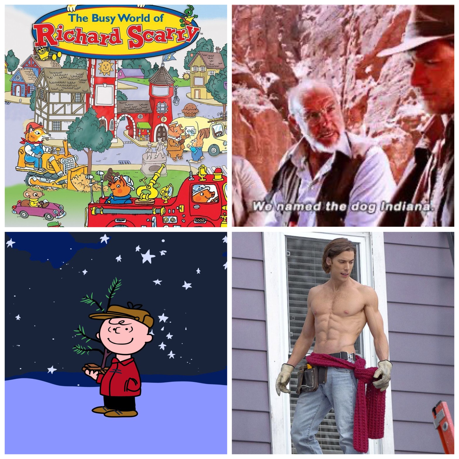 The Busy World of Richard Scarry, Indiana Jones' namesake, A Charlie Brown Christmas, and Hot Frosty.